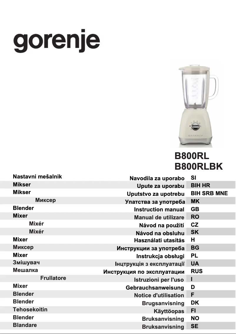 Imagen de la primera página del manual del dispositivo B800RL