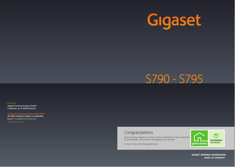 Página 1 del manual Manual de usuario Siemens Gigaset S795