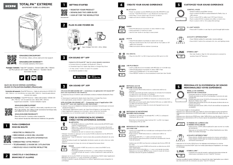 Imagen de la primera página del manual del dispositivo Total PA Extreme
