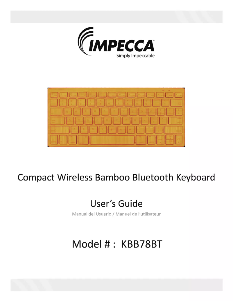 Página 1 del manual Manual de usuario Impecca KBB78BT