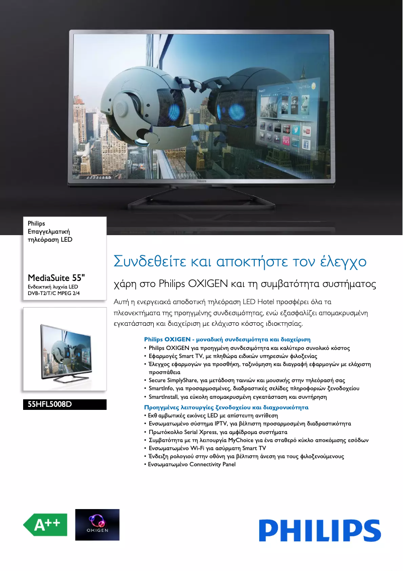 Página 1 del manual Folleto Philips 55HFL5008D