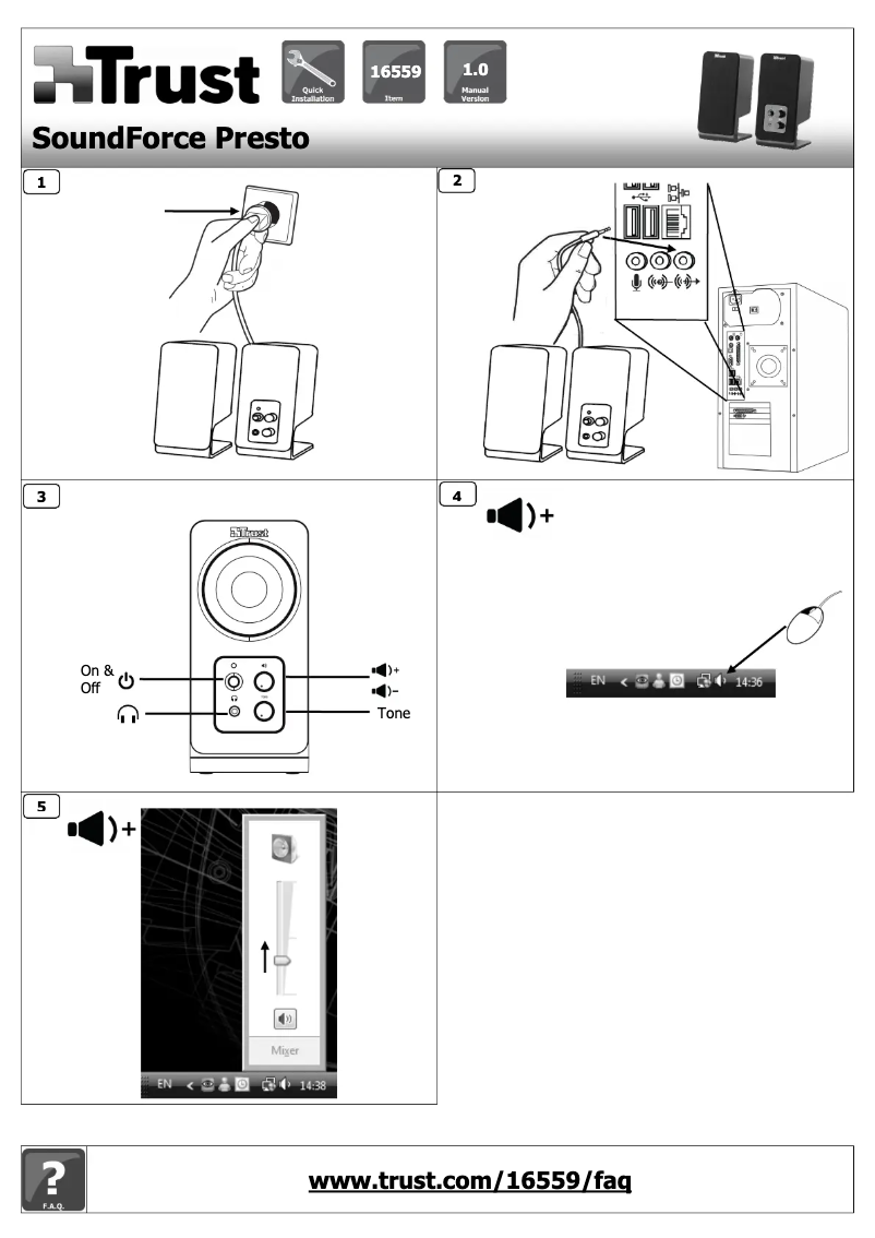 Imagen de la primera página del manual del dispositivo SoundForce Presto