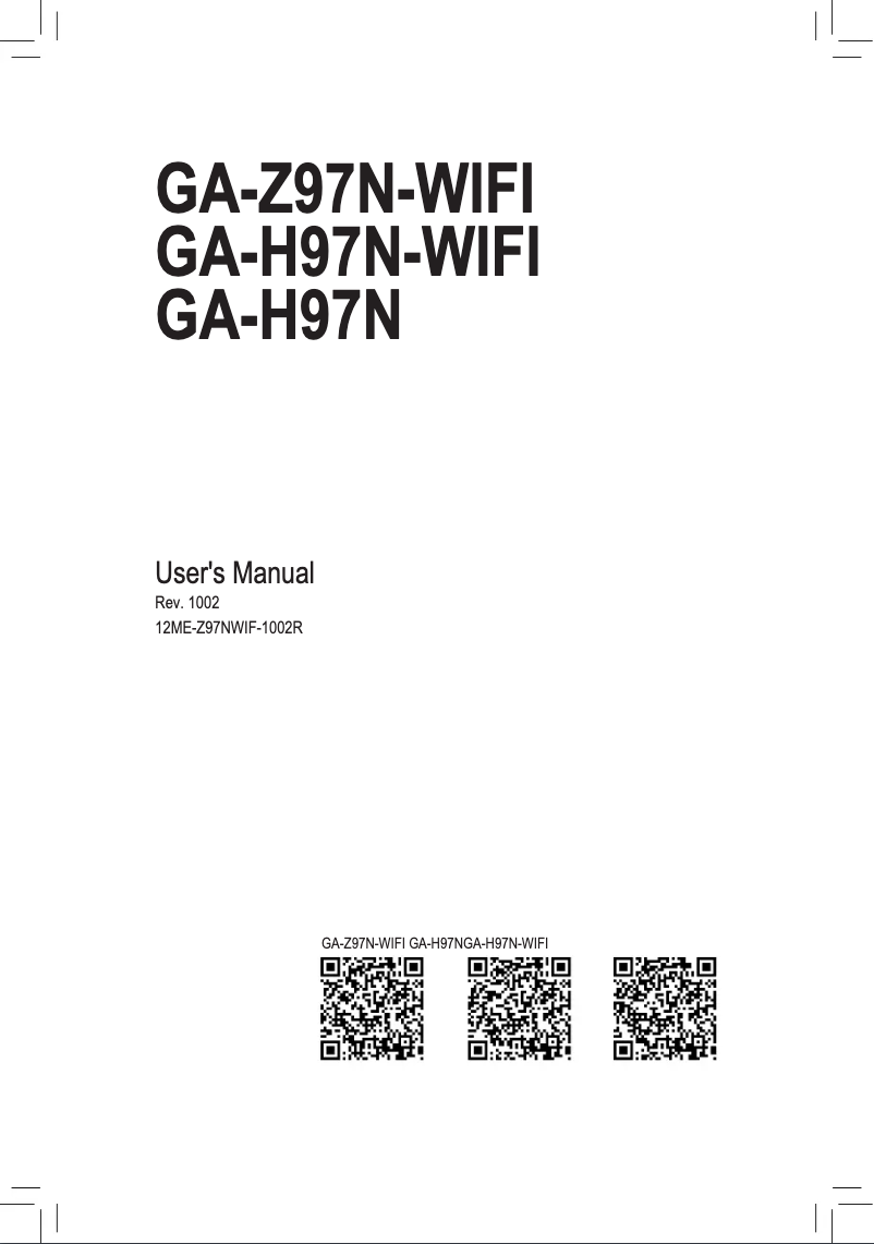 Página 1 del manual Manual de usuario Gigabyte GA-Z97N-WIFI