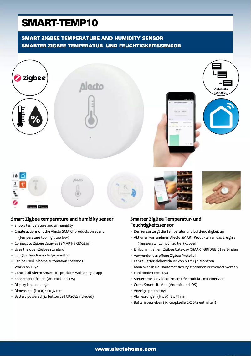 Página 1 del manual Manual de usuario Alecto SMART-TEMP10