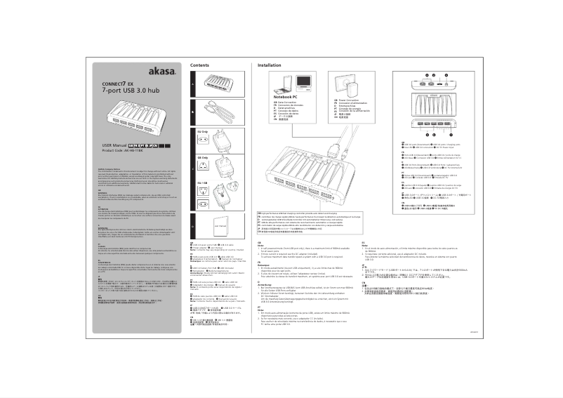 Página 1 del manual Manual de usuario Akasa Connect 7 EX