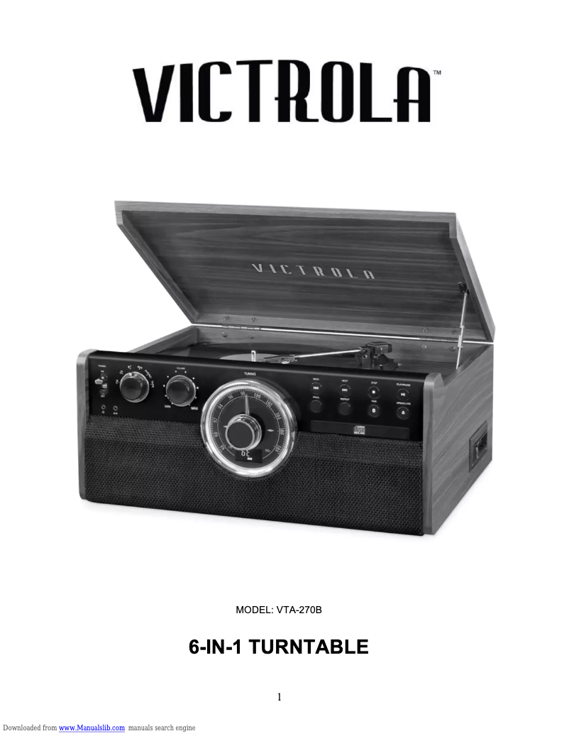 Página 1 del manual Manual de usuario Victrola VTA-270