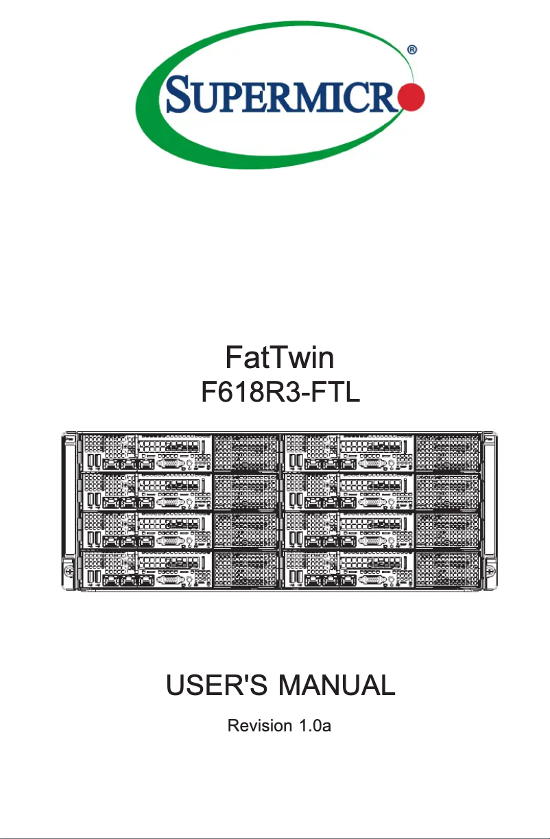 Página 1 del manual Manual de usuario Supermicro SuperServer F618R3-FTL