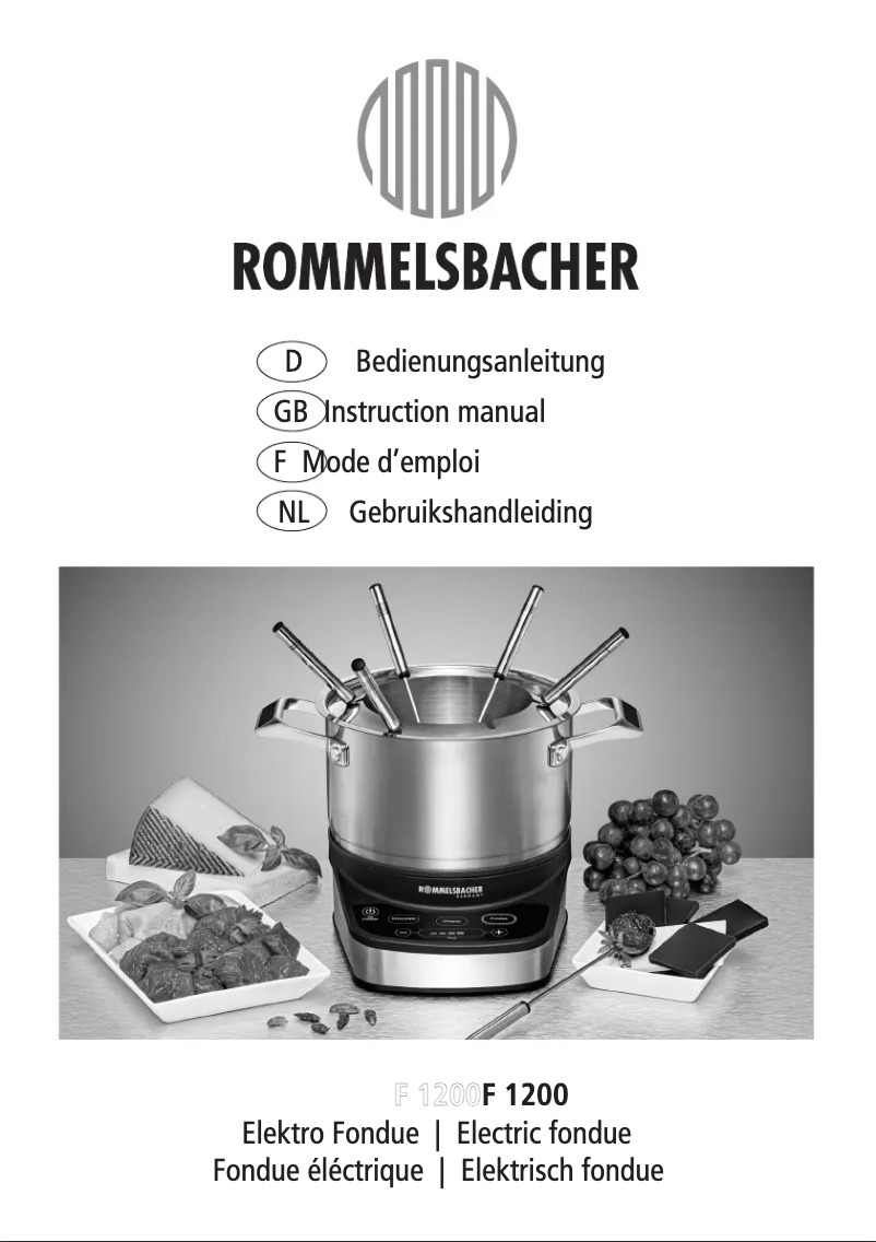 Página nº 1 - Manual de usuario Rommelsbacher F 1200