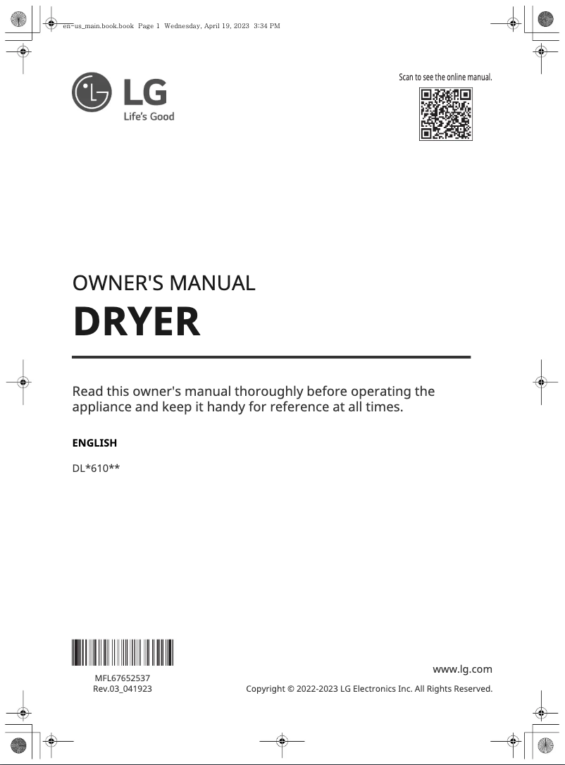 Página 1 del manual Manual de usuario LG DLG6101M