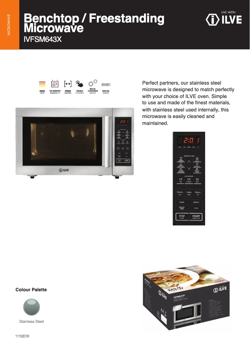 Página 1 del manual Ficha técnica Ilve IVFSM643X