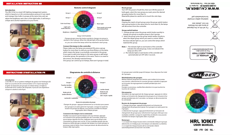 Imagen de la primera página del manual del dispositivo HRL101KIT