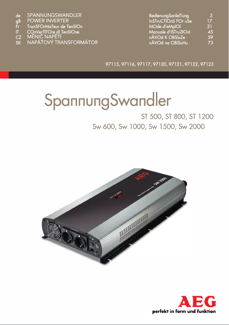 Página 1 del manual Manual de usuario AEG ST 500