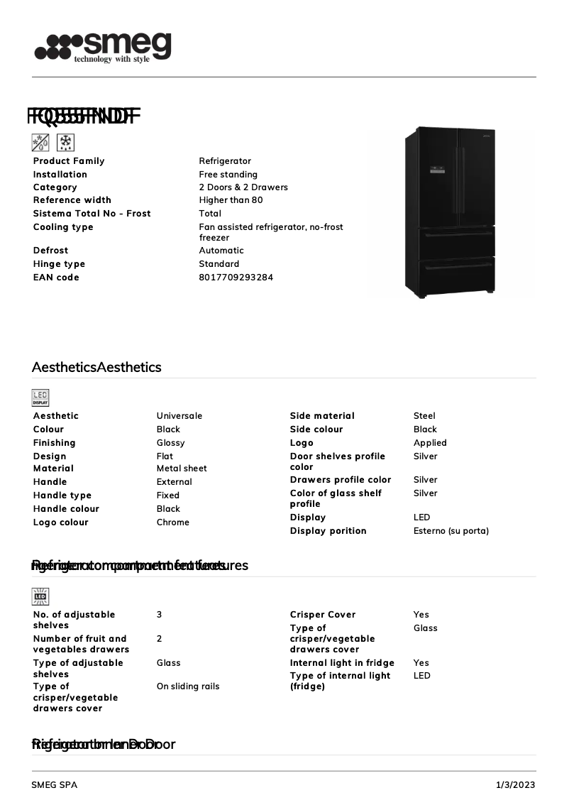 Página 1 del manual Folleto Smeg FQ55FNDF