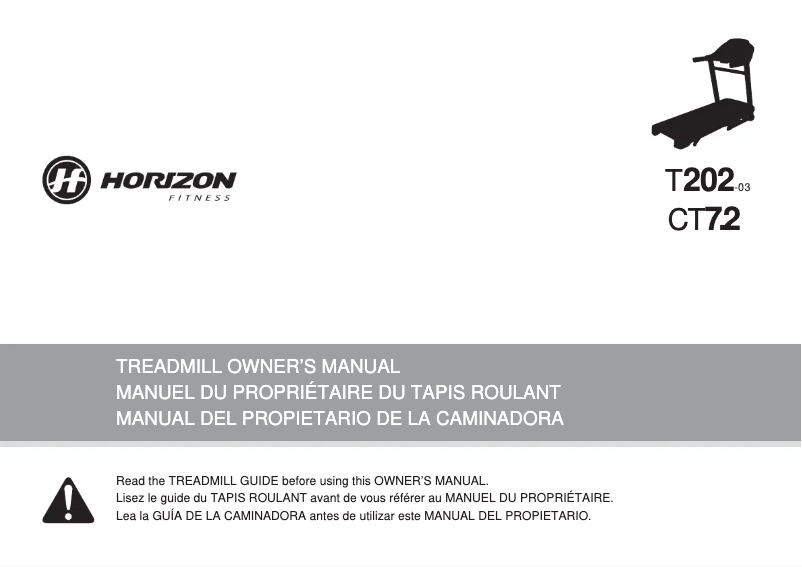 Página 1 del manual Manual de usuario Horizon Fitness CT7.2
