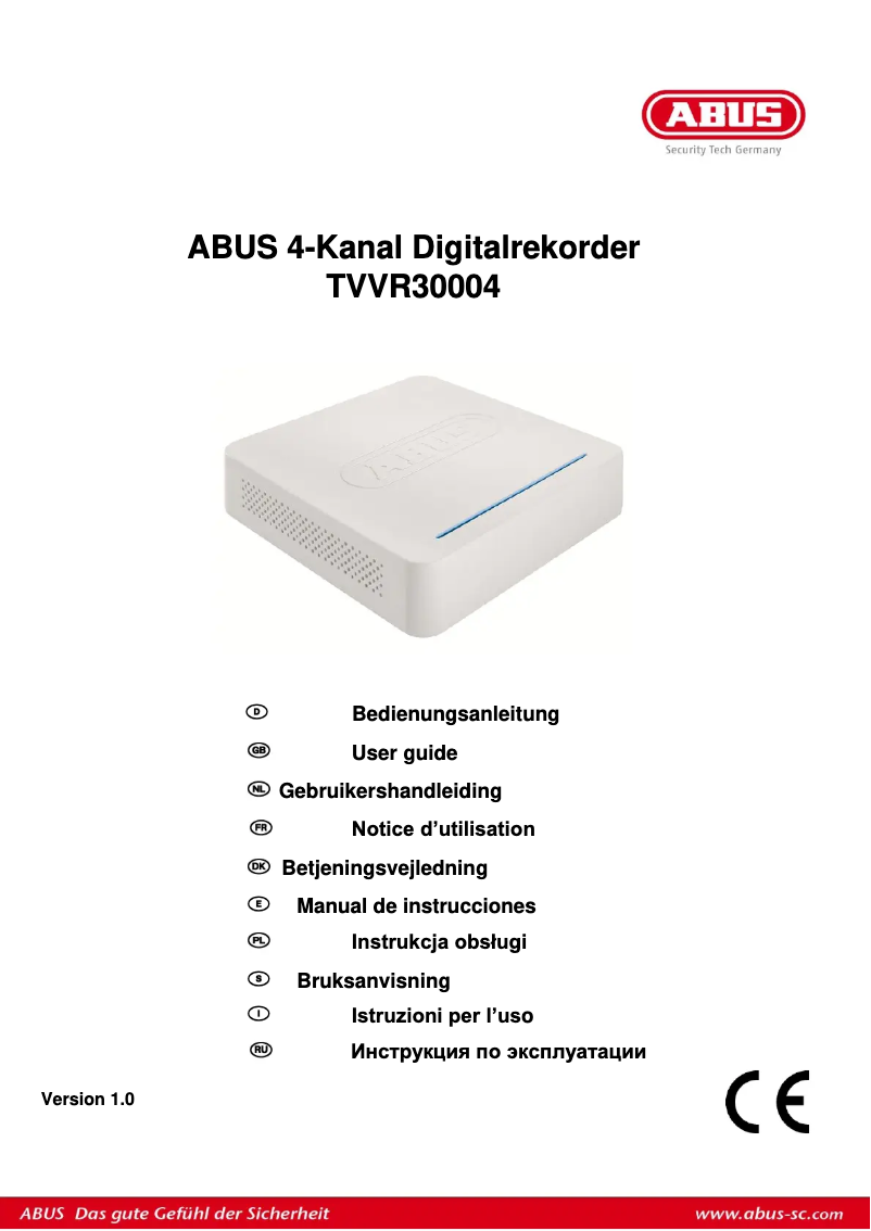 Imagen de la primera página del manual del dispositivo TVVR30004