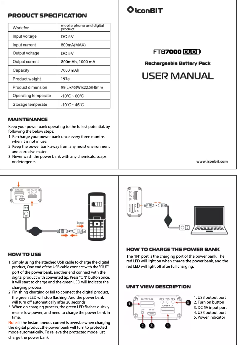 Página nº 1 - Manual de usuario iconBIT FTB7000DUO