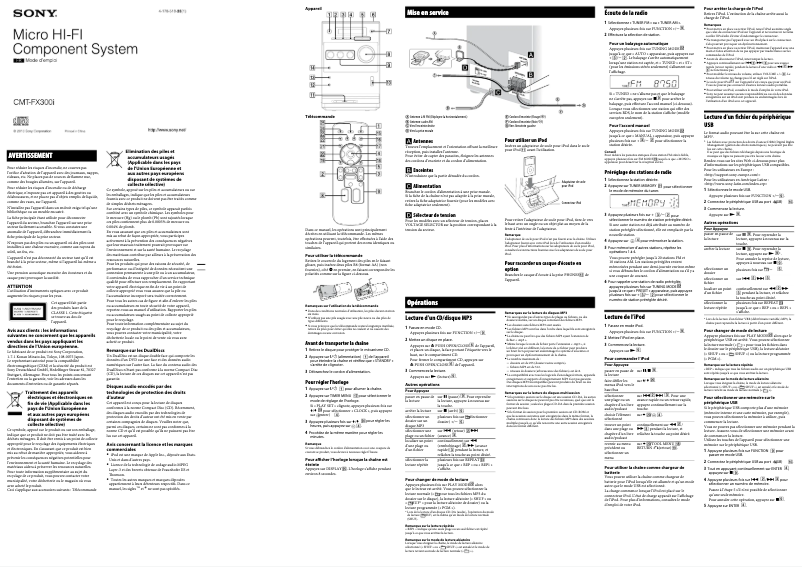 Página 1 del manual Manual de usuario Sony CMT-FX300i