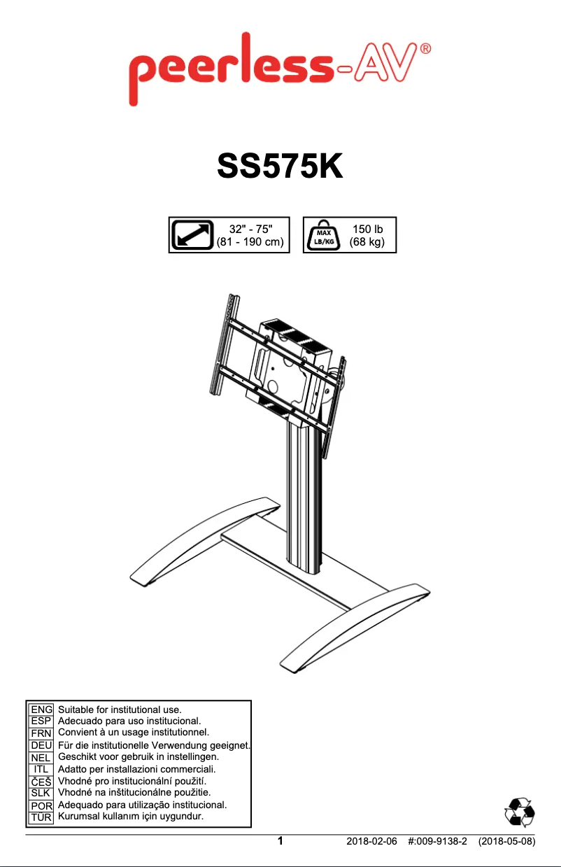 Imagen de la primera página del manual del dispositivo SmartMount SS575K