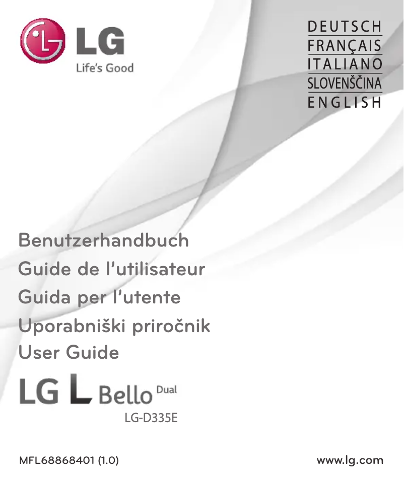 Imagen de la primera página del manual del dispositivo LG-D335E