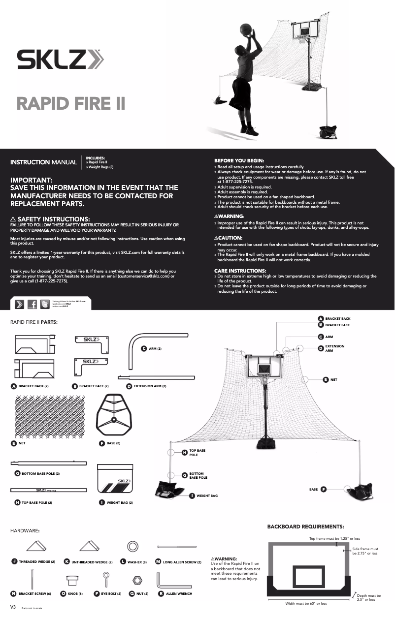 Página 1 del manual Manual de usuario SKLZ BBRFSR-001