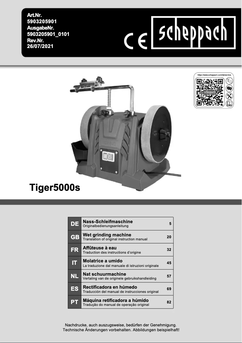 Imagen de la primera página del manual del dispositivo Tiger5000s