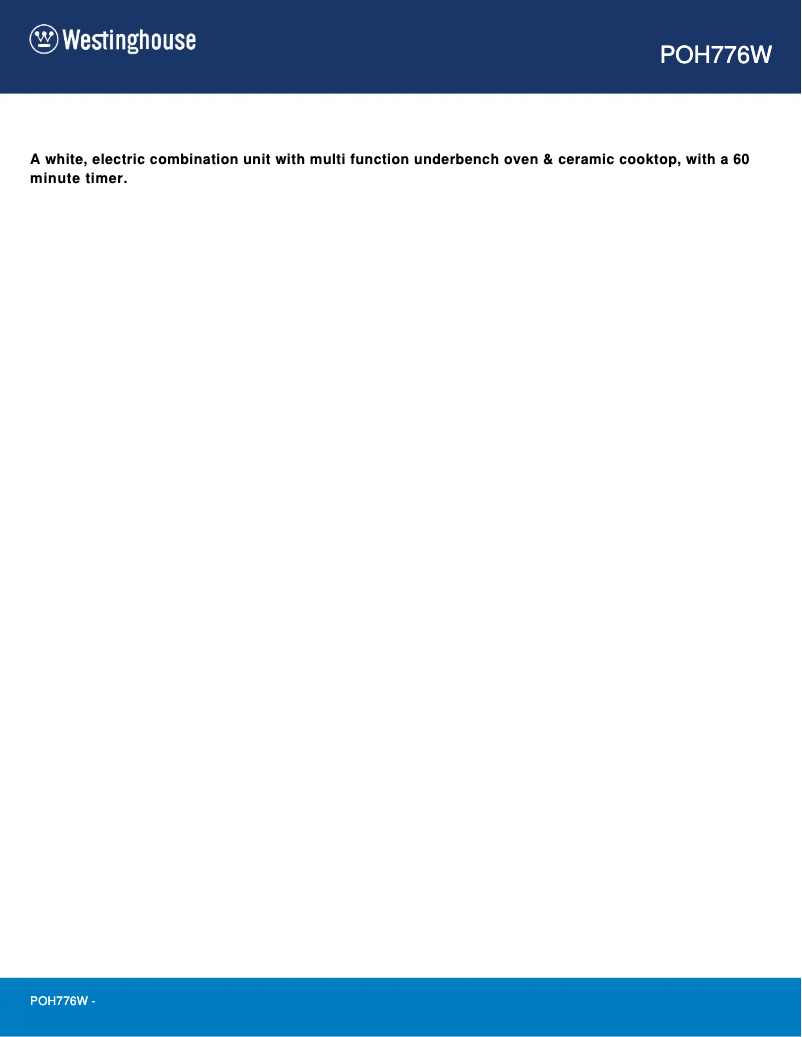 Página 1 del manual Manual de usuario Westinghouse POH776W