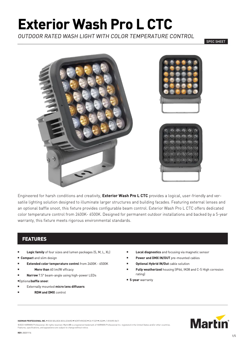 Imagen de la primera página del manual del dispositivo Exterior Wash Pro L CTC