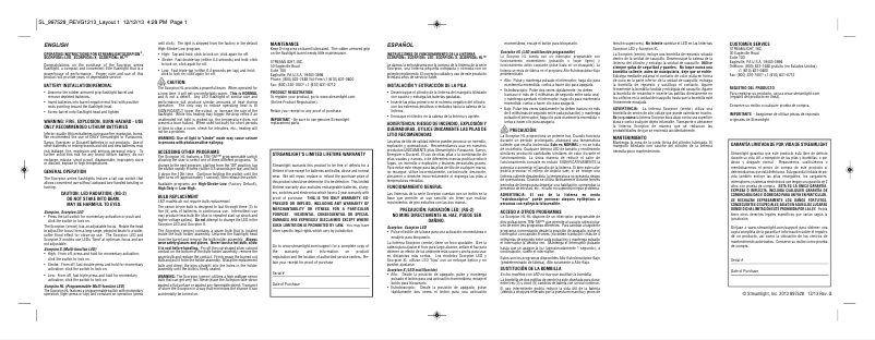 Página 1 del manual Manual de usuario Streamlight Scorpion