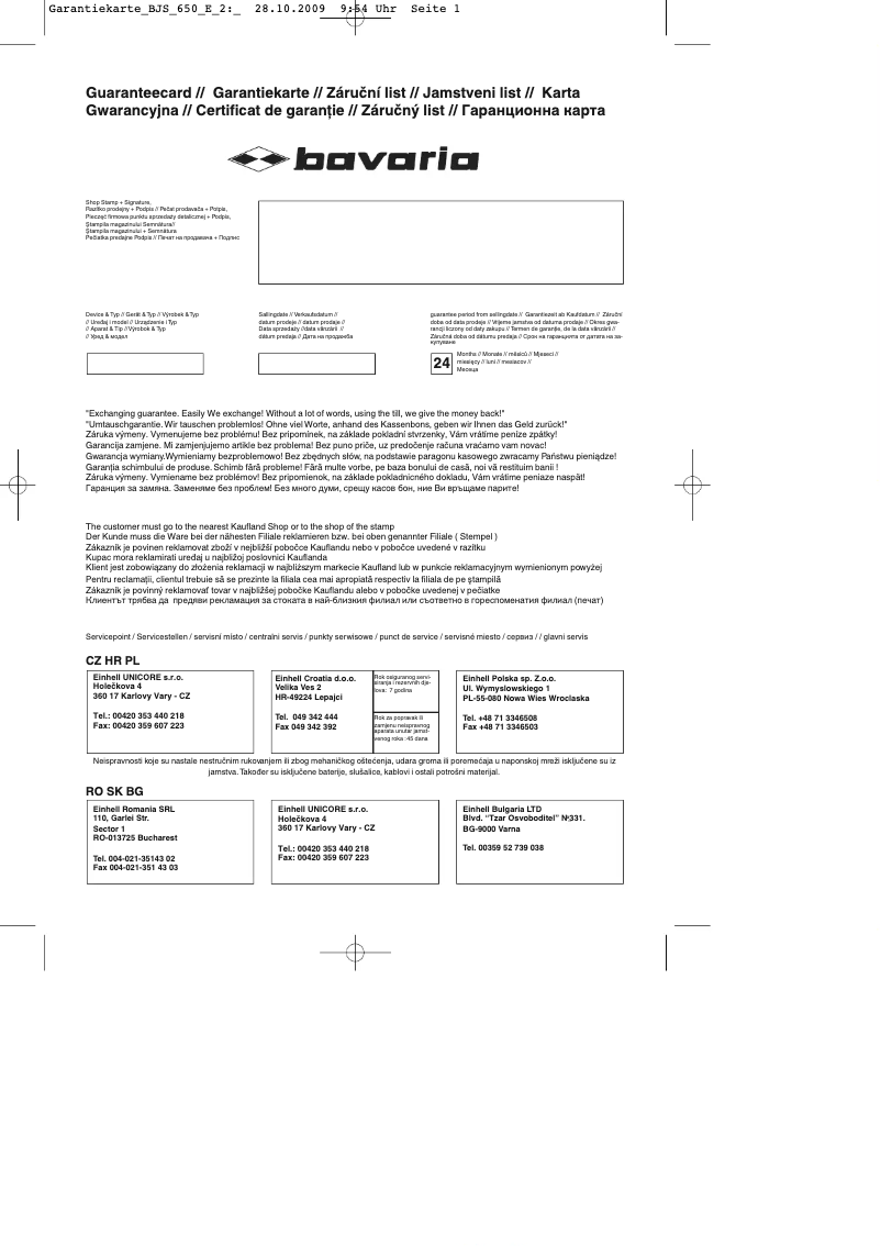 Página nº 1 - Manual de usuario Bavaria BJS 650 E-2