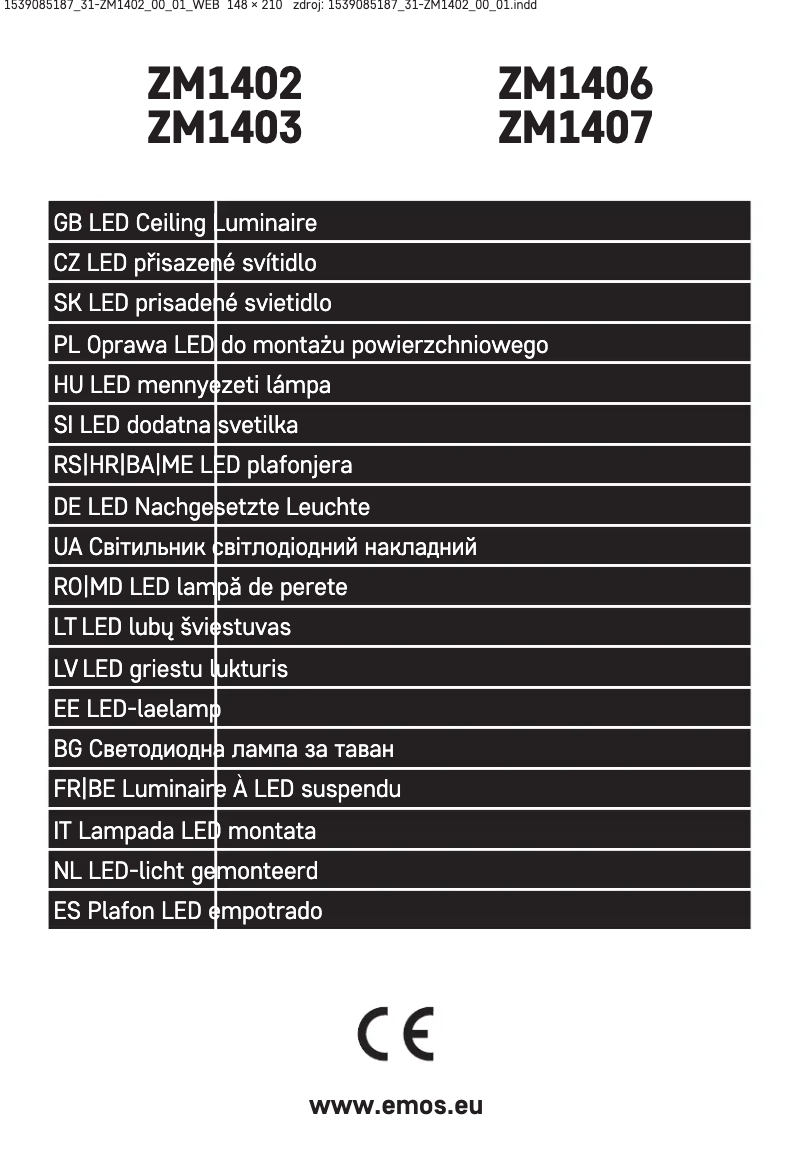 Imagen de la primera página del manual del dispositivo ZM1402