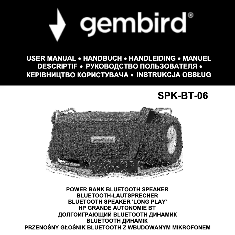 Página 1 del manual Manual de usuario Gembird SPK-BT-06-R