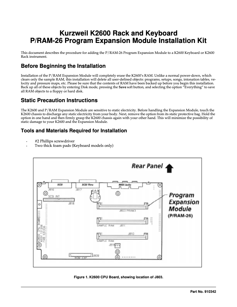 Página 1 del manual Manual de usuario Kurzweil K2600