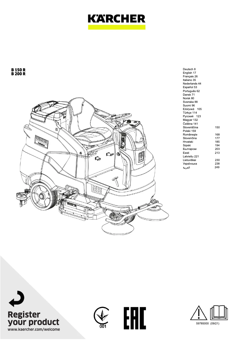 Página 1 del manual Manual de usuario Kärcher B 200 R Bp