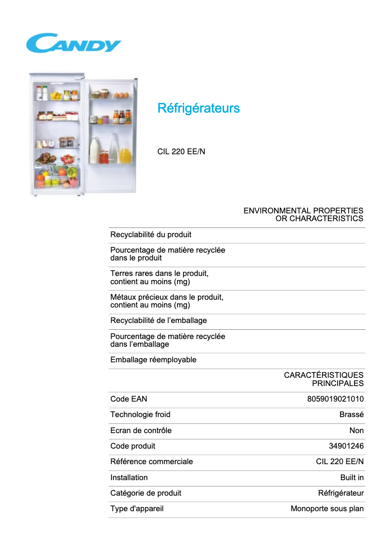 Imagen de la primera página del manual del dispositivo CIL 220 EE/N