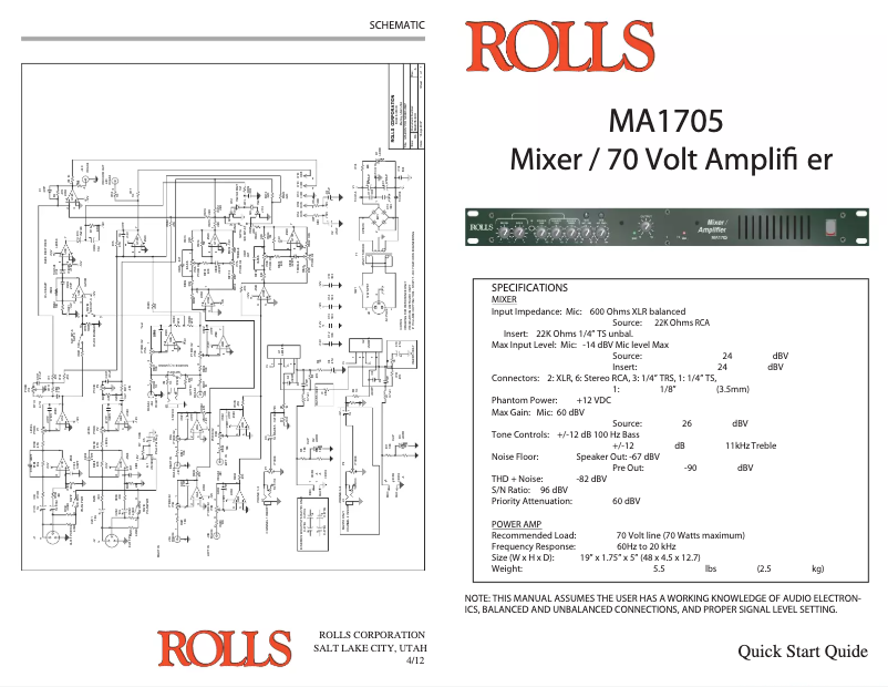 Imagen de la primera página del manual del dispositivo MA1705
