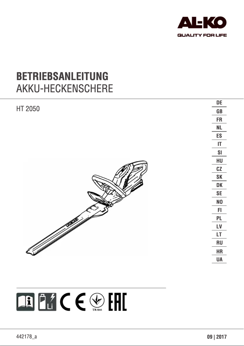 Imagen de la primera página del manual del dispositivo HT 2050
