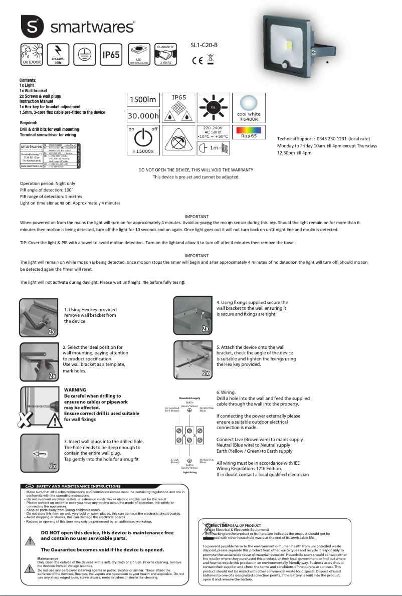 Página 1 del manual Manual de usuario Smartwares 20.003.54