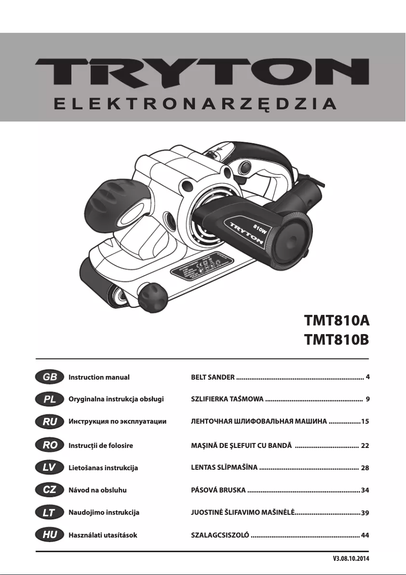 Imagen de la primera página del manual del dispositivo TMT810A