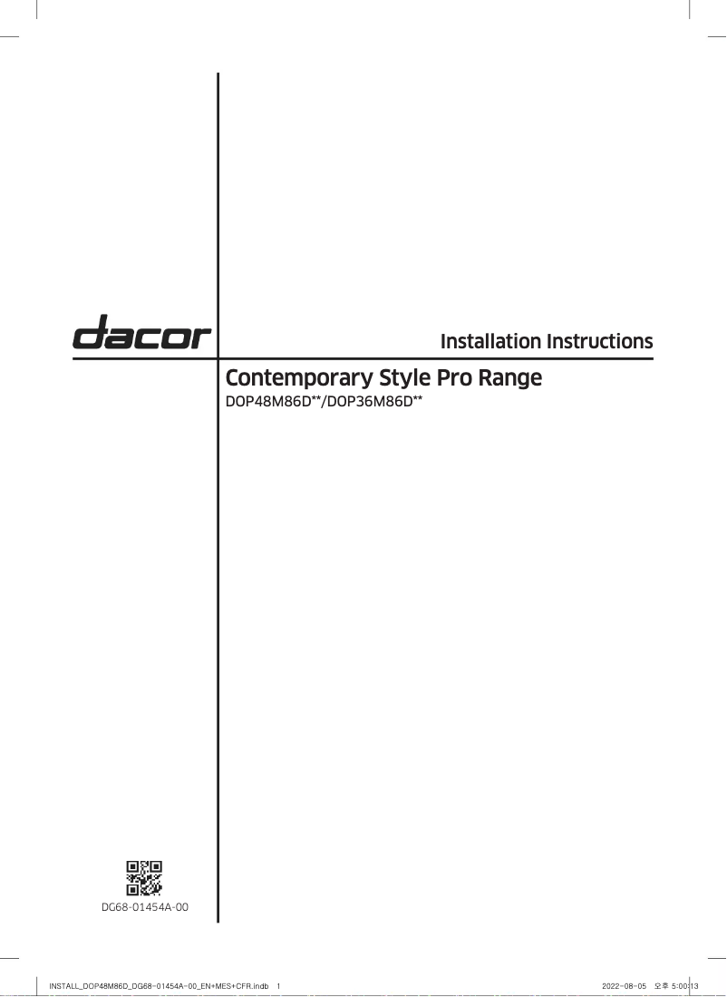 Página 1 del manual Guía de instalación Samsung DOP36M86DPS