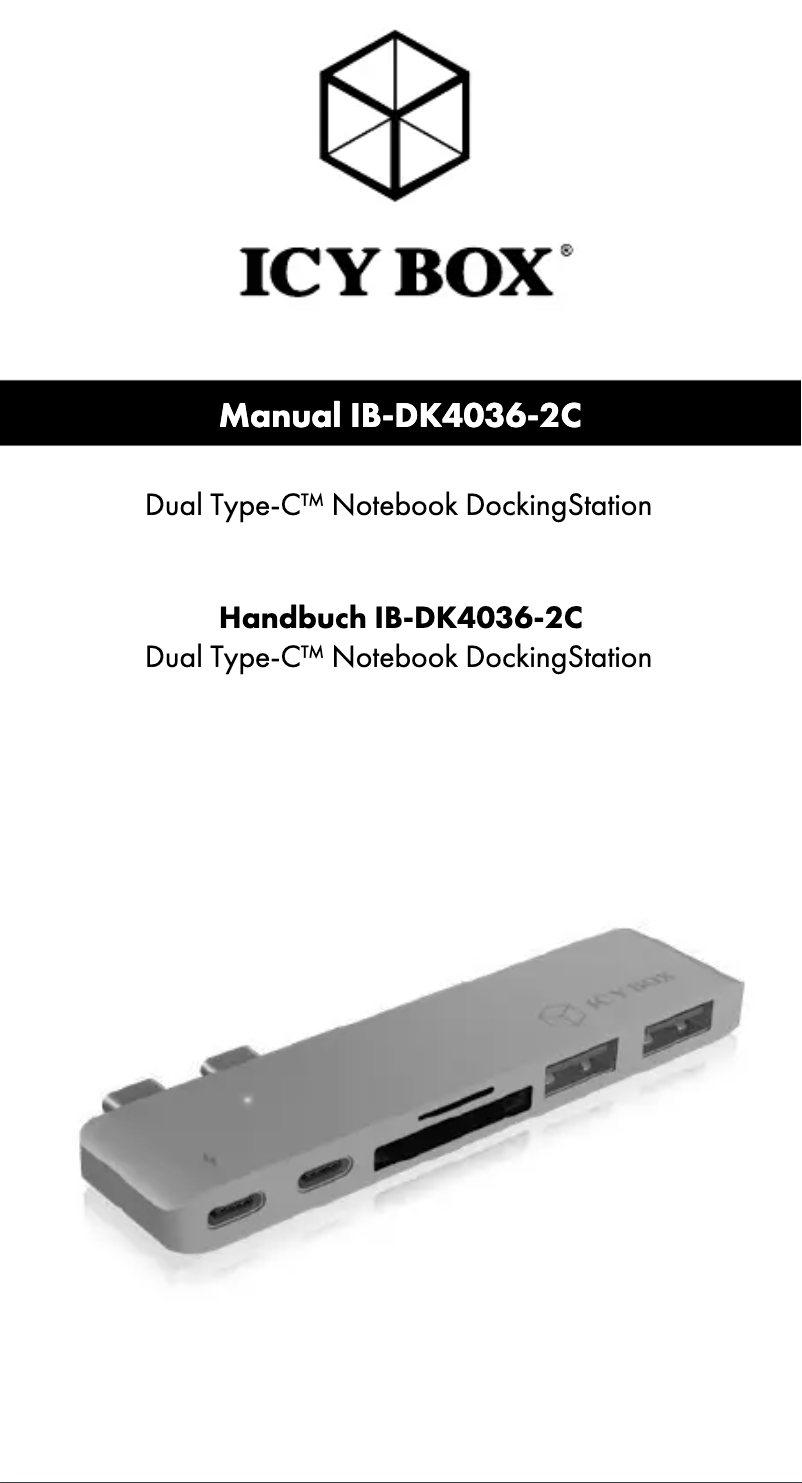 Página 1 del manual Manual de instrucciones Icy Box IB-DK4036-2C
