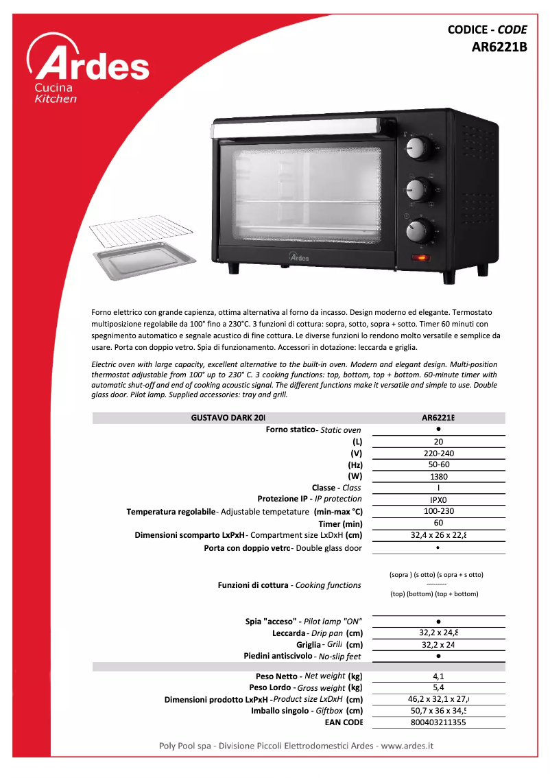 Imagen de la primera página del manual del dispositivo AR6221B
