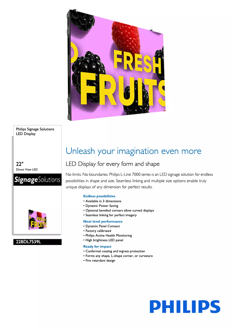 Imagen de la primera página del manual del dispositivo 22BDL7539L