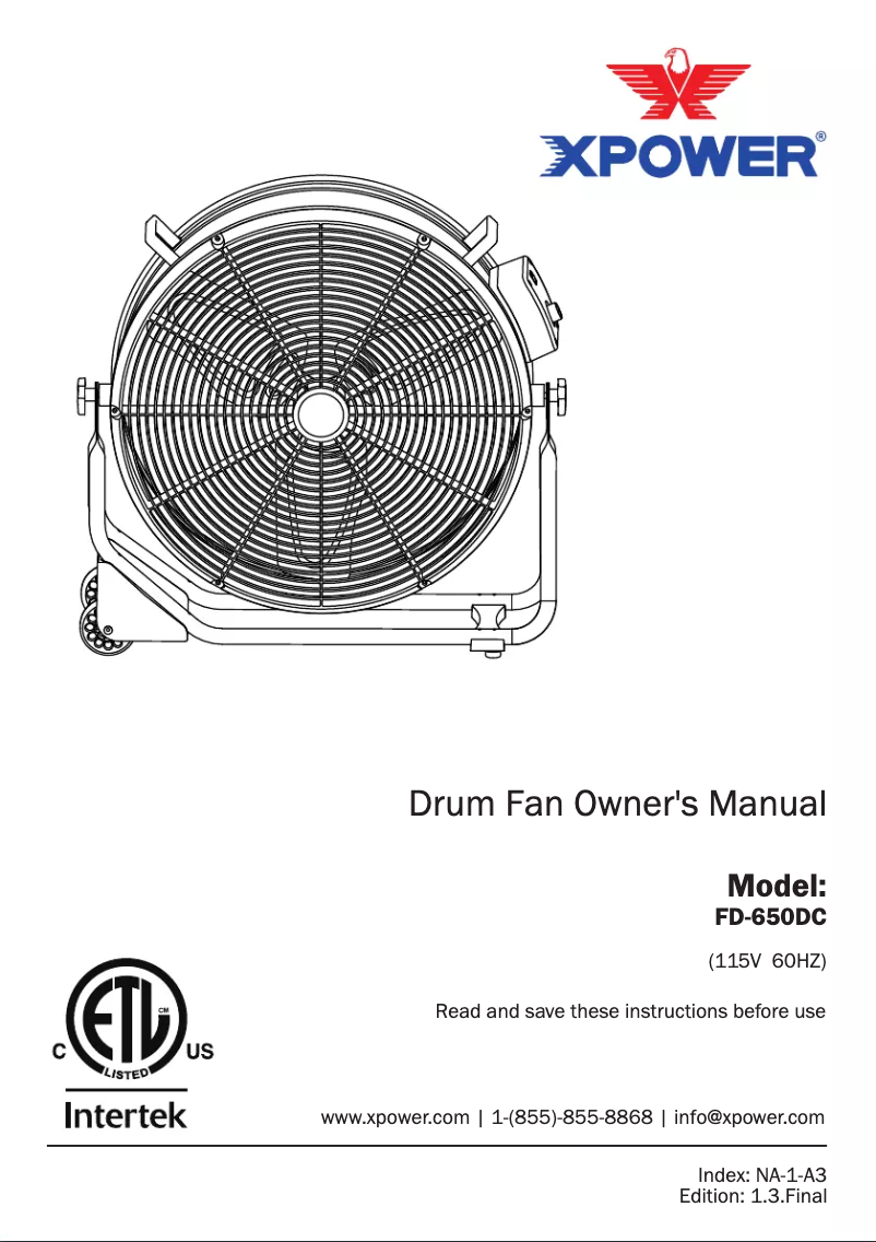 Página 1 del manual Manual de usuario XPower FD-650DC