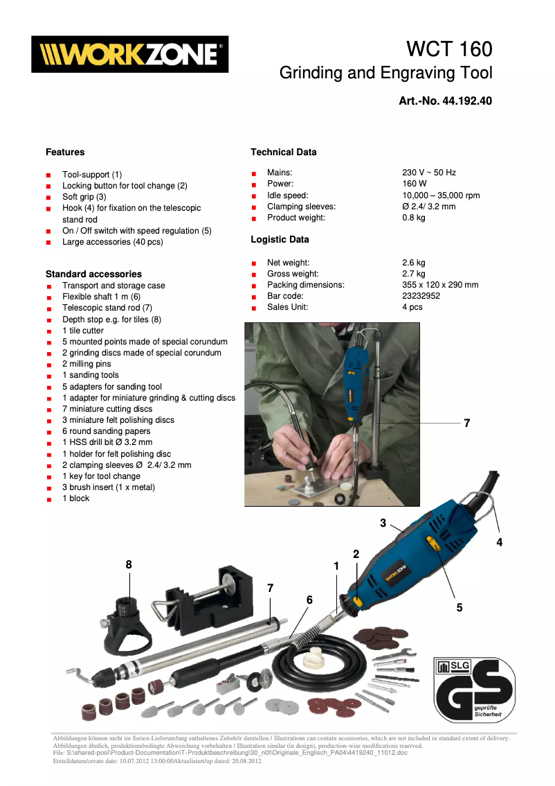 Página 1 del manual Manual de usuario Workzone WCT 160