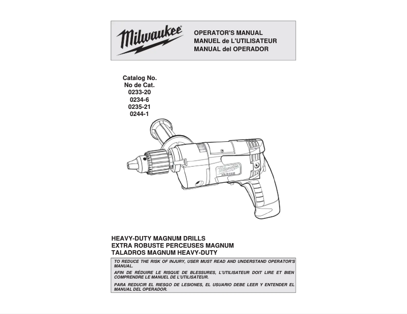Imagen de la primera página del manual del dispositivo 0233-20