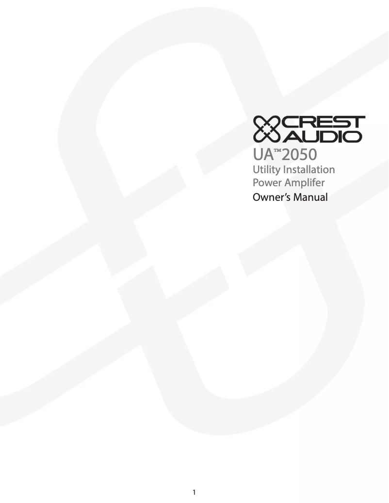 Página 1 del manual Manual de usuario Crest Audio UA 2050