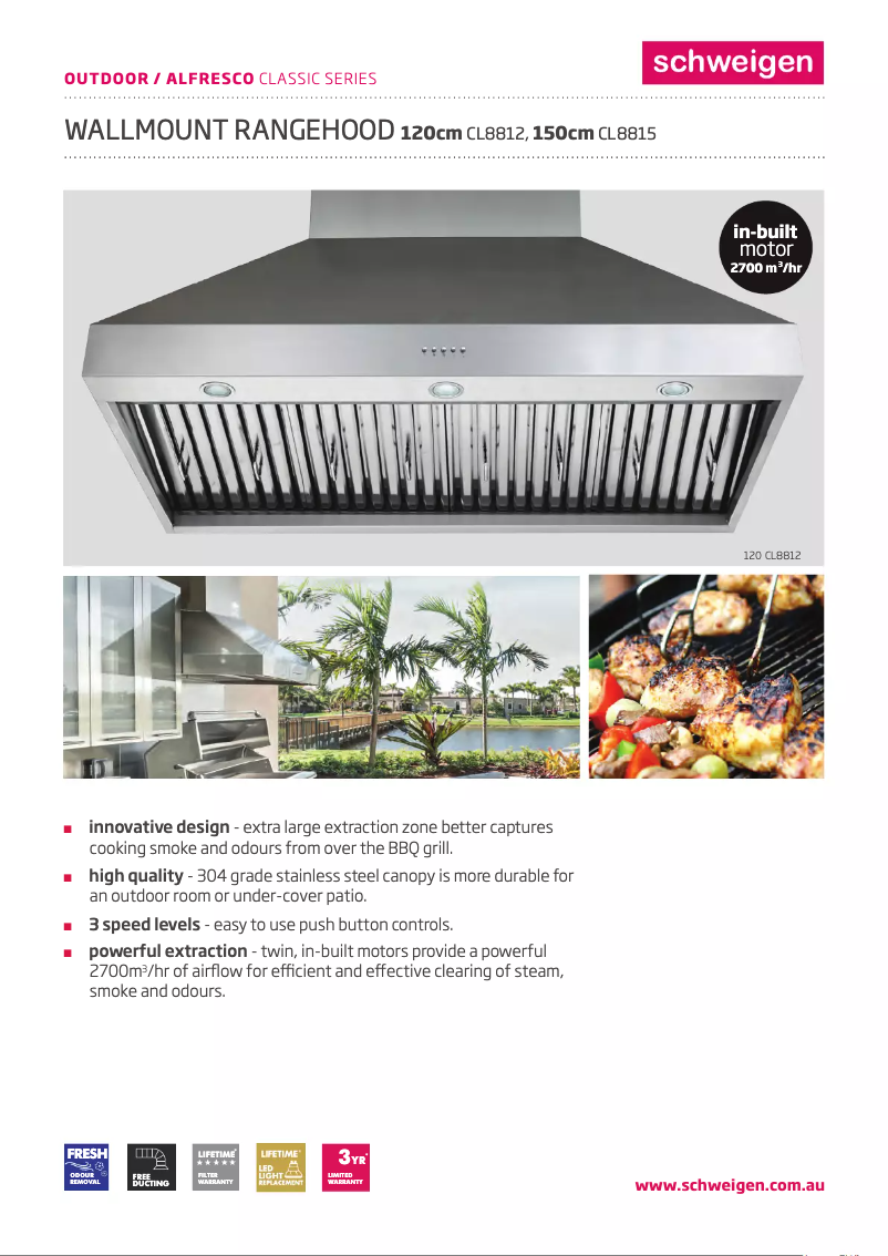 Página 1 del manual Ficha técnica Schweigen CL8815