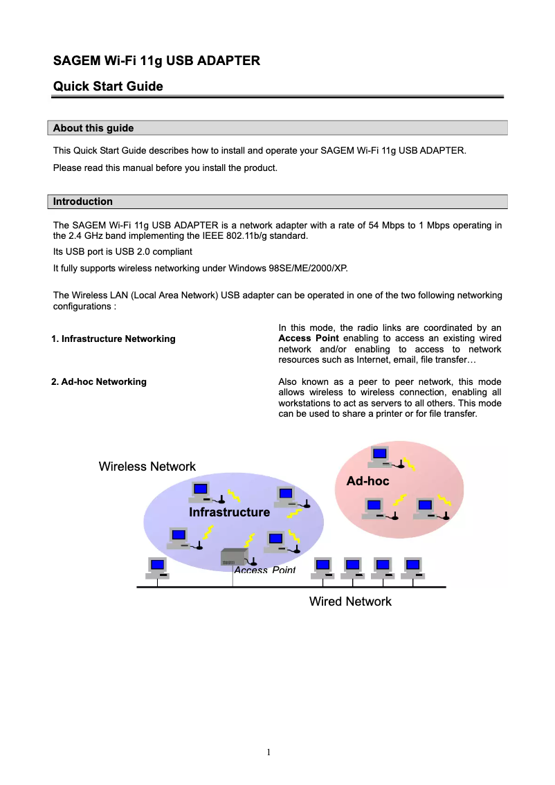 Página 1 del manual Manual de usuario Sagem XG760N