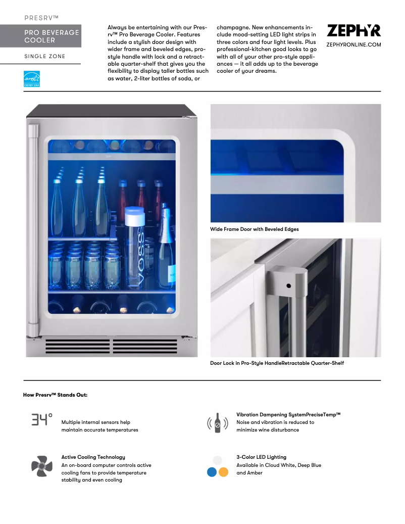 Página 1 del manual Ficha técnica Zephyr Presrv PRPB24C01BG