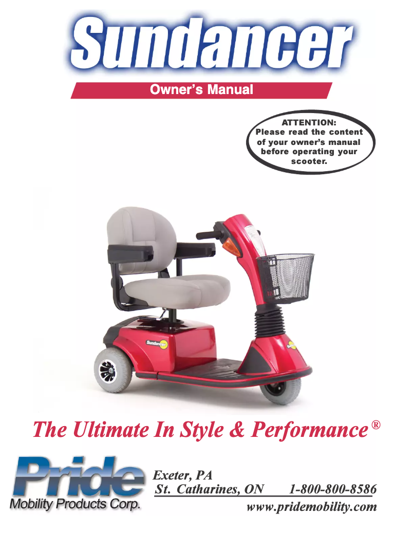 Imagen de la primera página del manual del dispositivo Sundancer